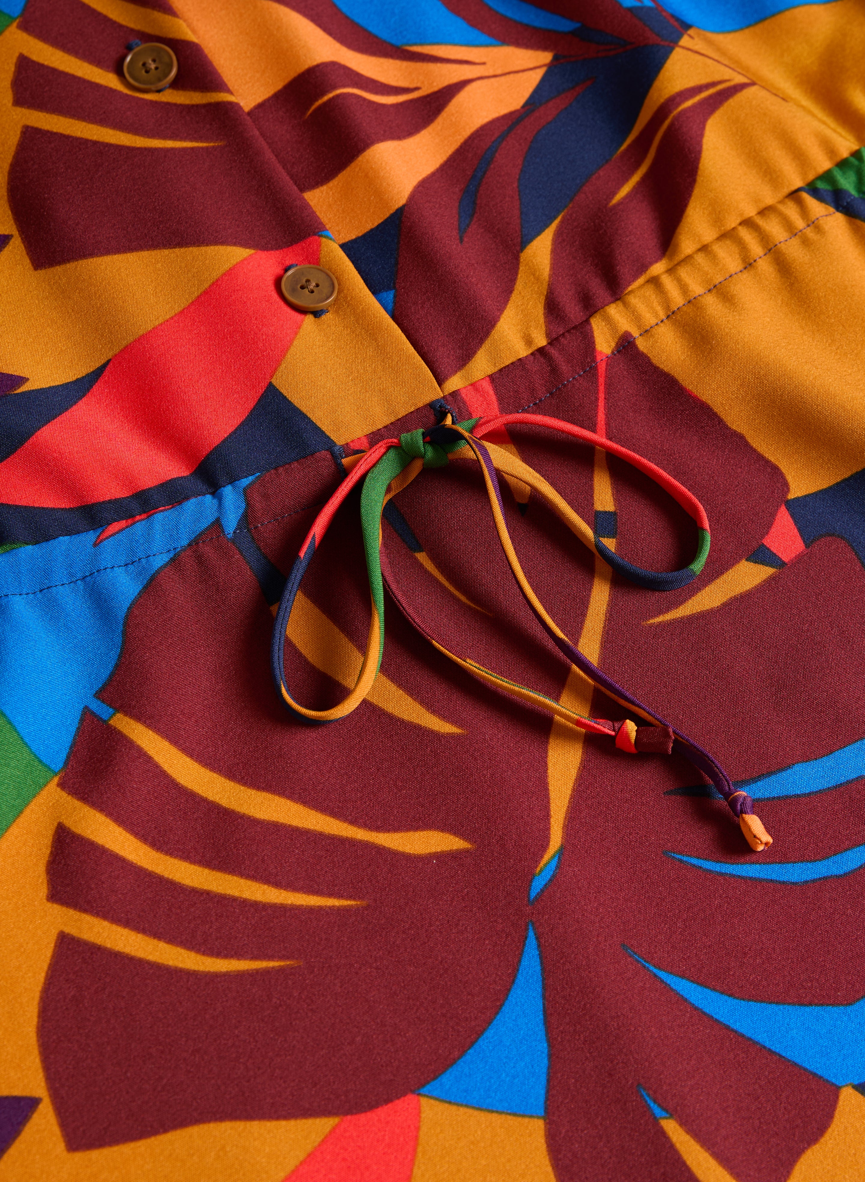 Tropical Drawstring Waist Dress - Image 6