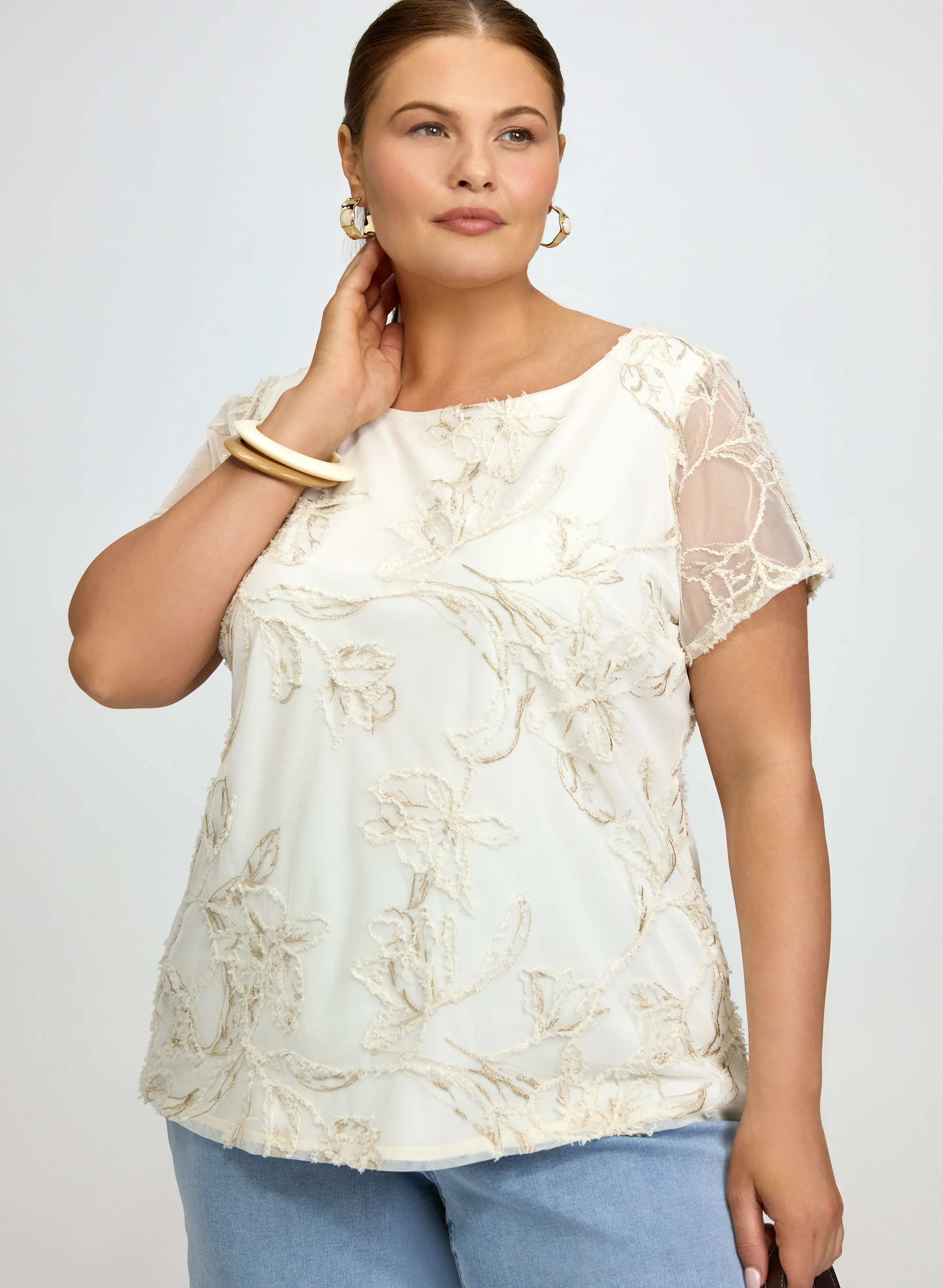 Tropical Embroidered Top