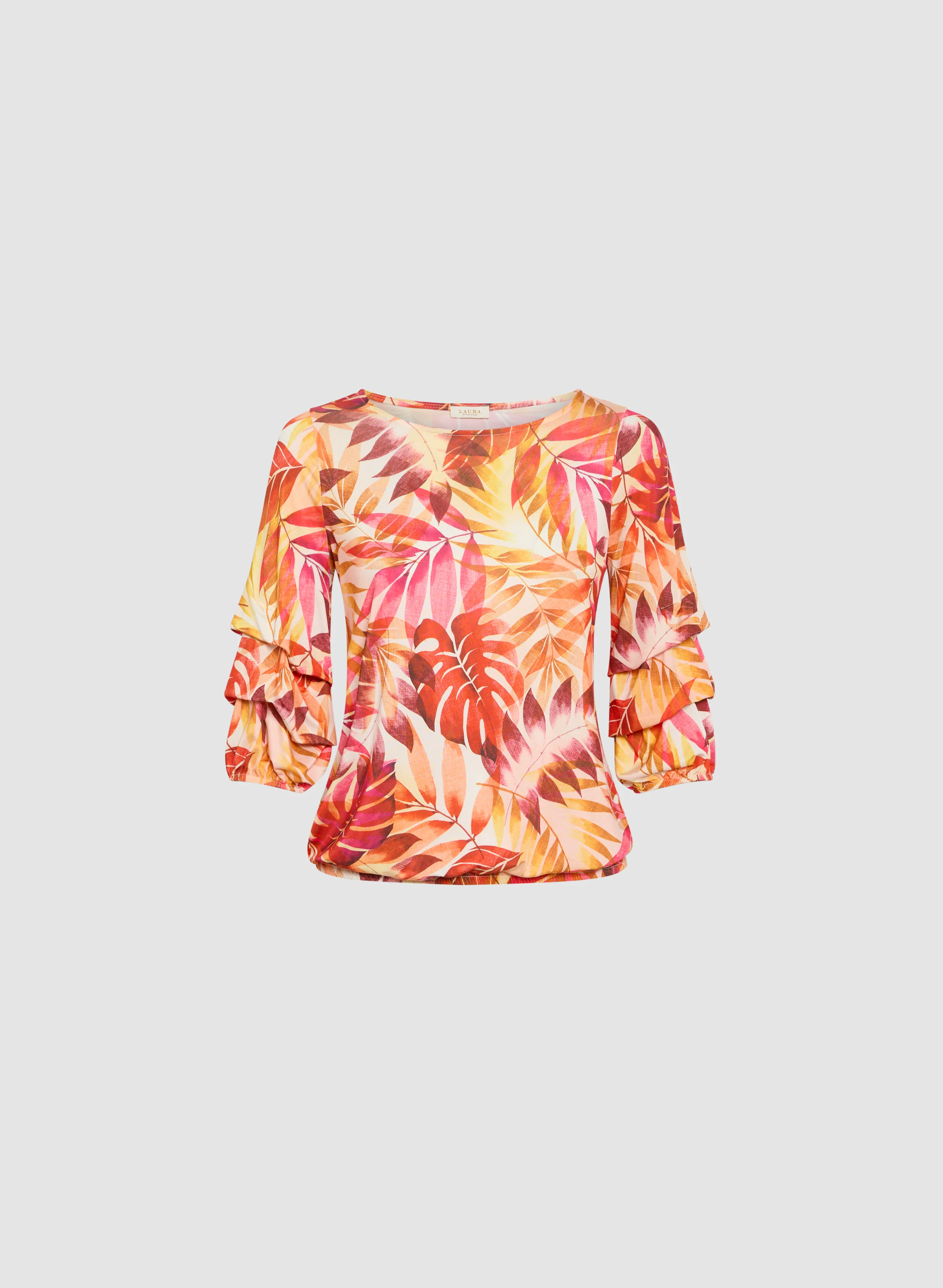 Tropical Pinched Sleeve Top - Image 6