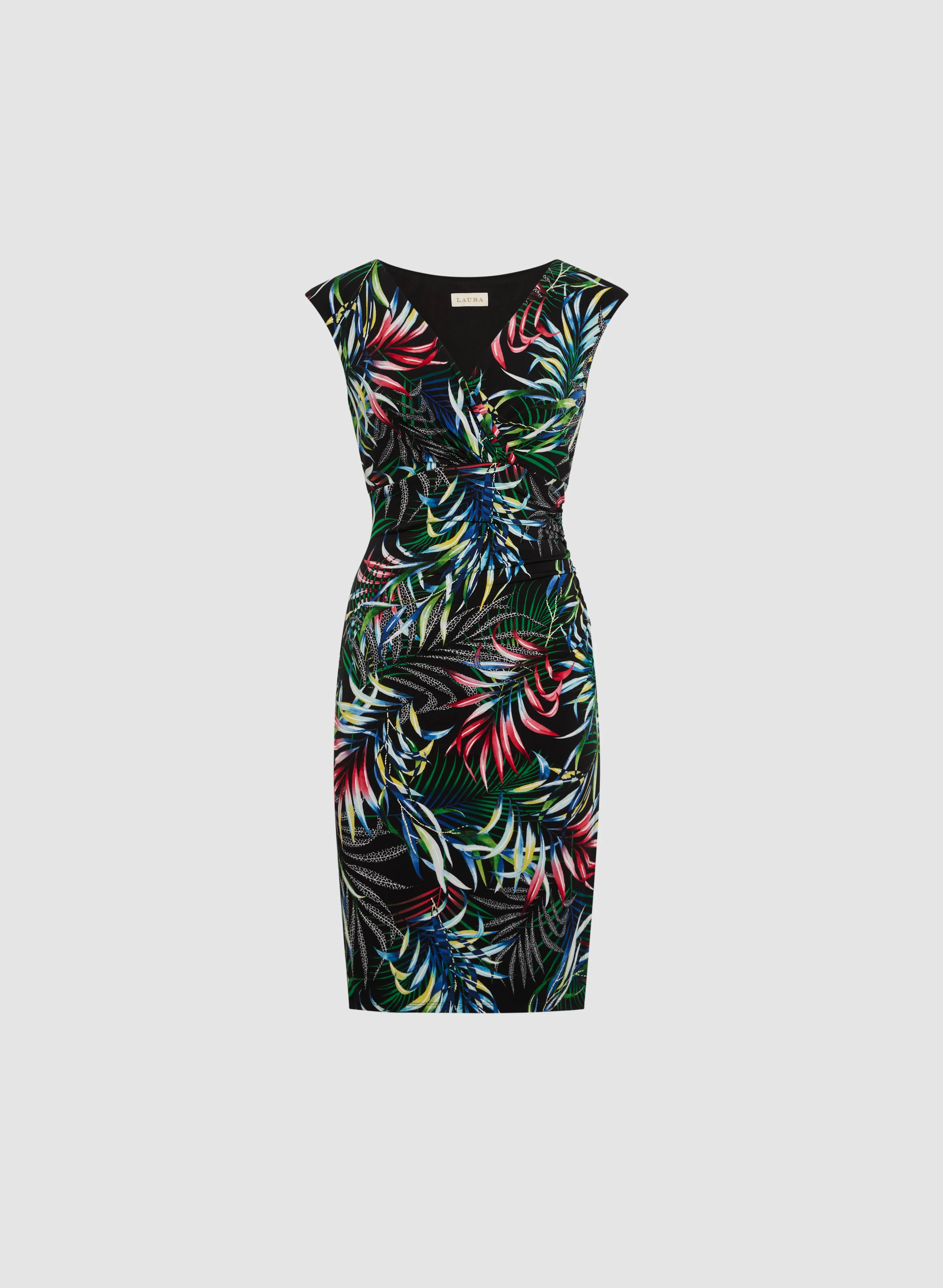 Tropical Wrap-Style Dress - Image 5