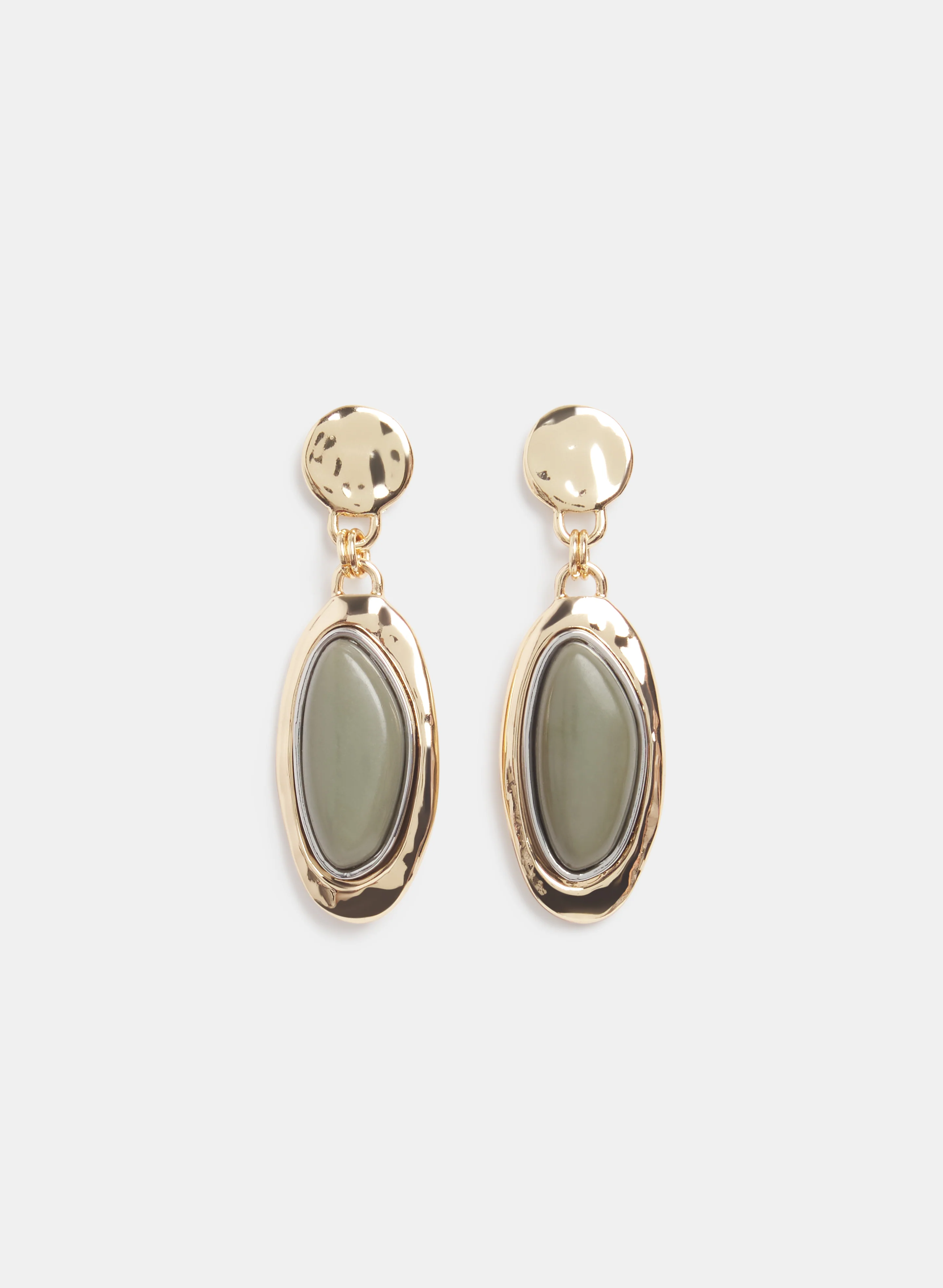 Two-Tone Drop Earrings