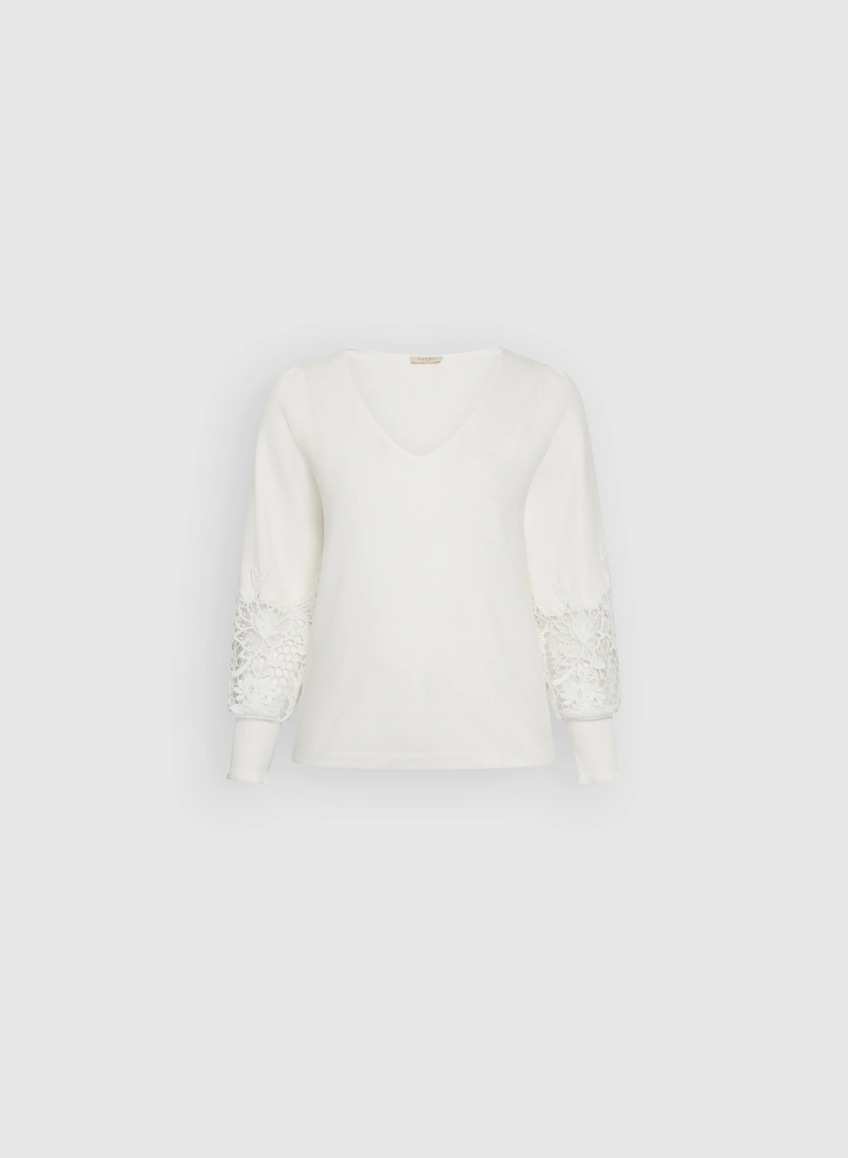 V-Neck Lace Detail Sweater - Image 6