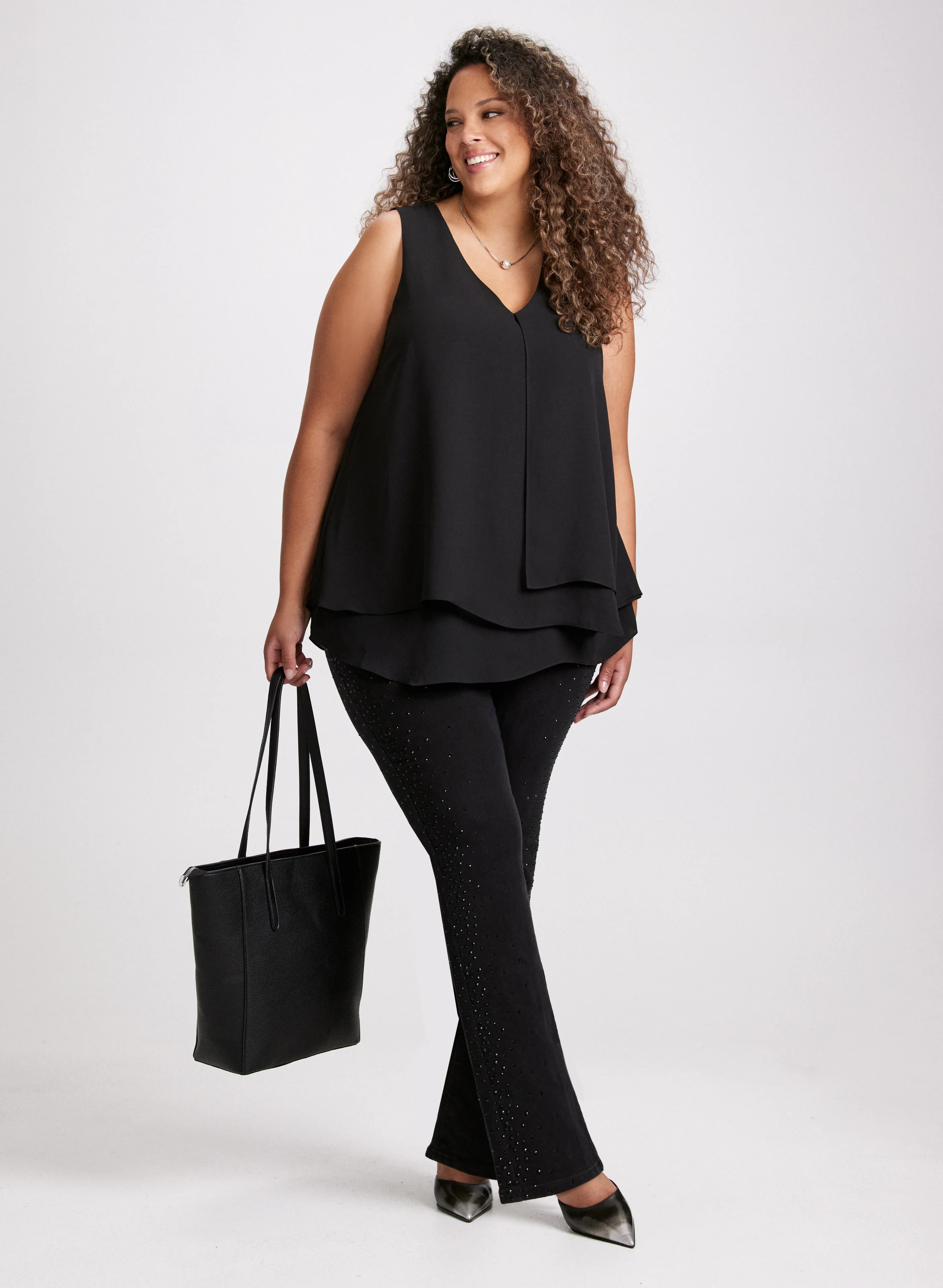 V-Neck Sleeveless Layered Blouse - Image 3