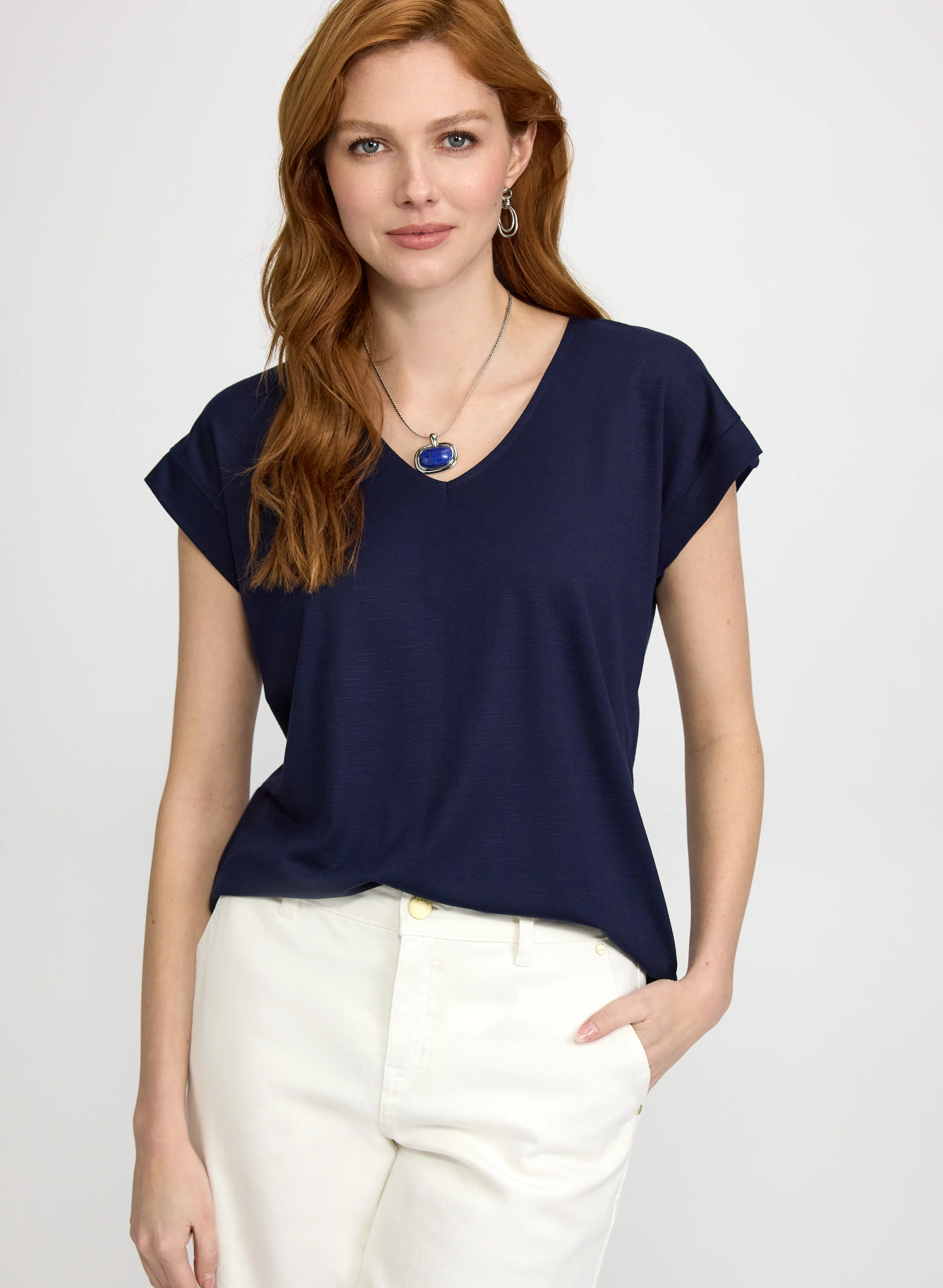 V-Neck Slub T-Shirt