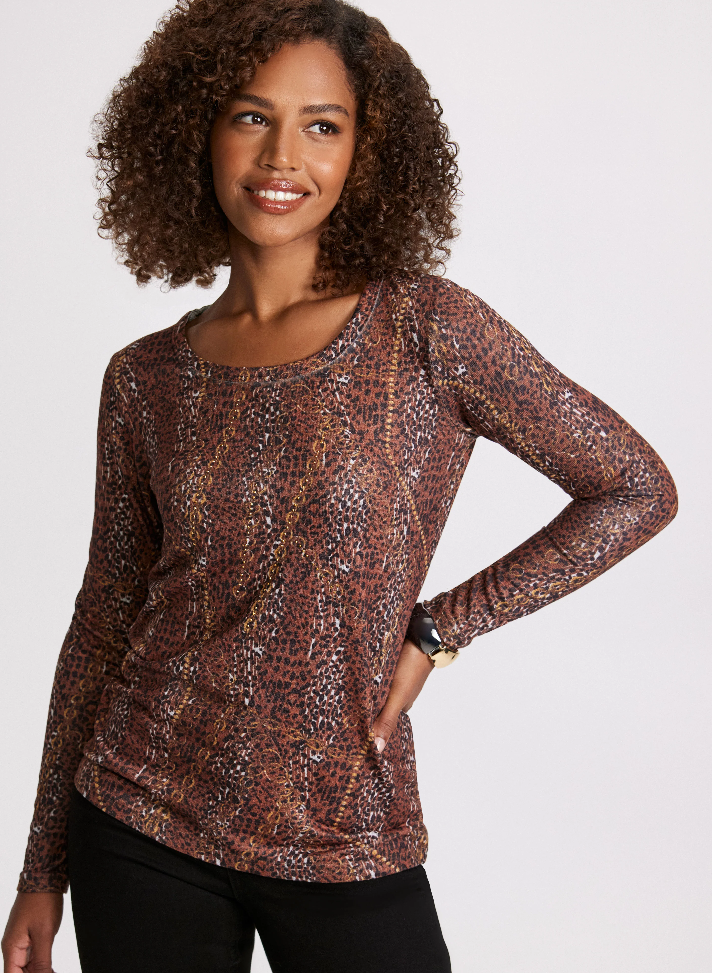 Vex- Animal & Chain Print Top - Image 2