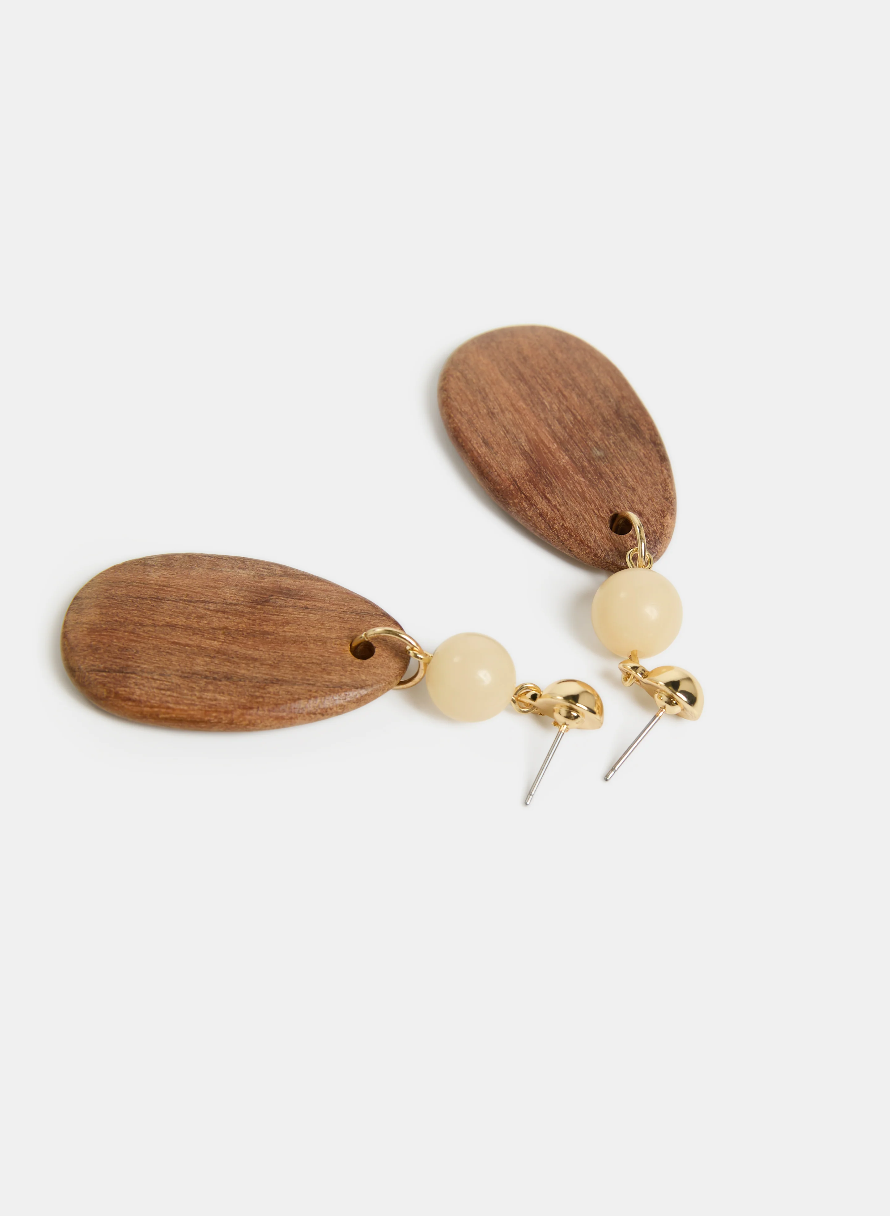 Wood Teardrop Earrings - Image 2