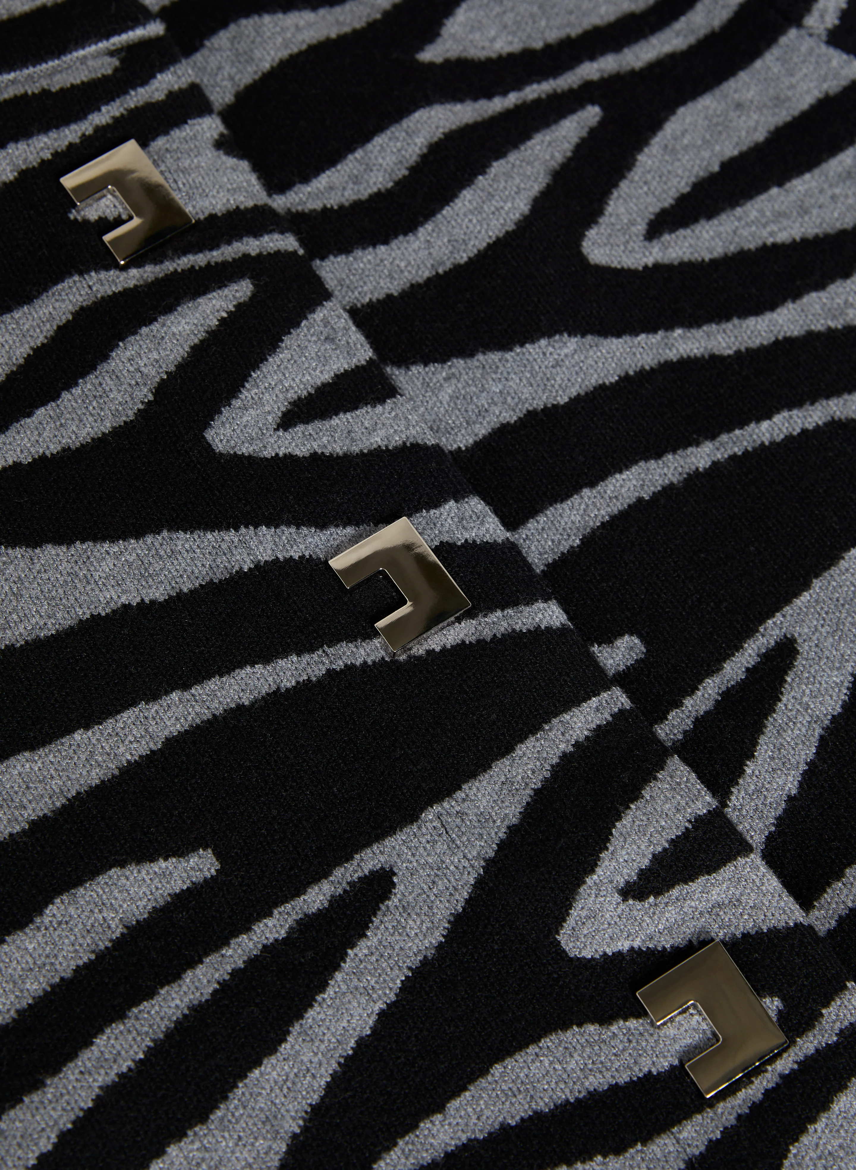 Zebra Print Mock Neck Cardigan - Image 7