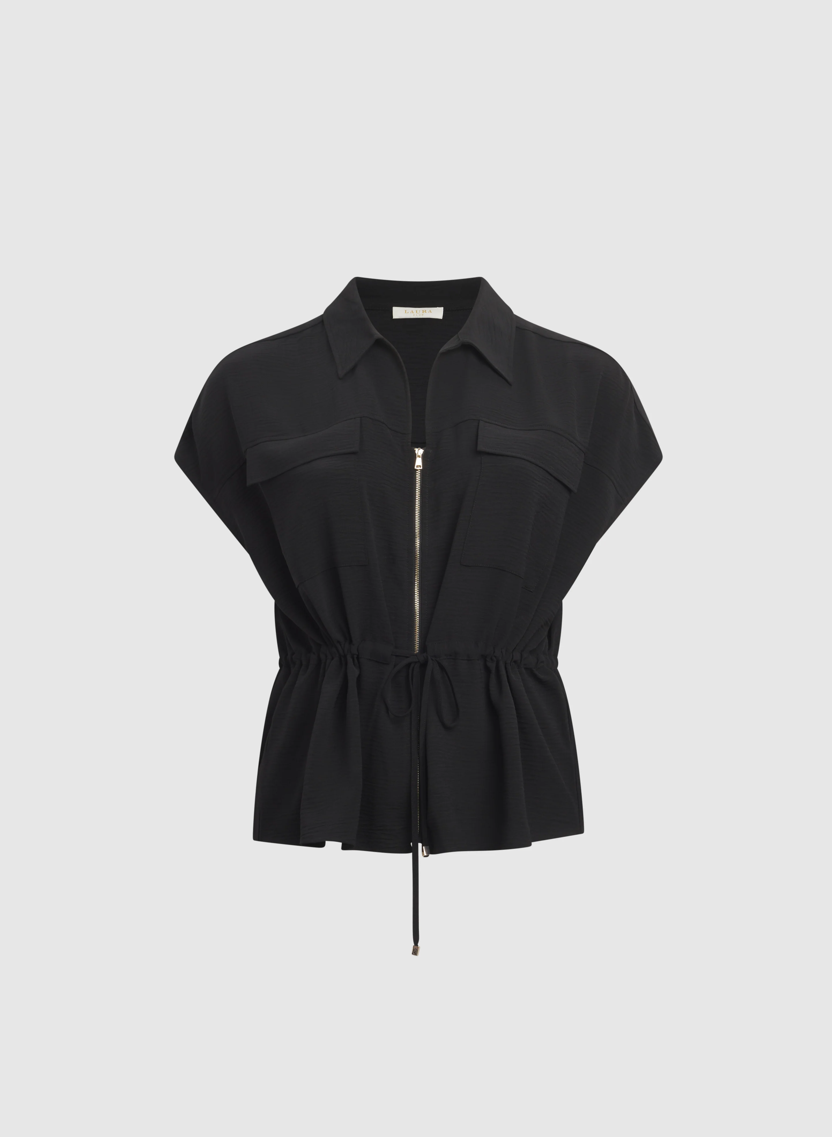 Zip Drawstring Blouse - Image 6