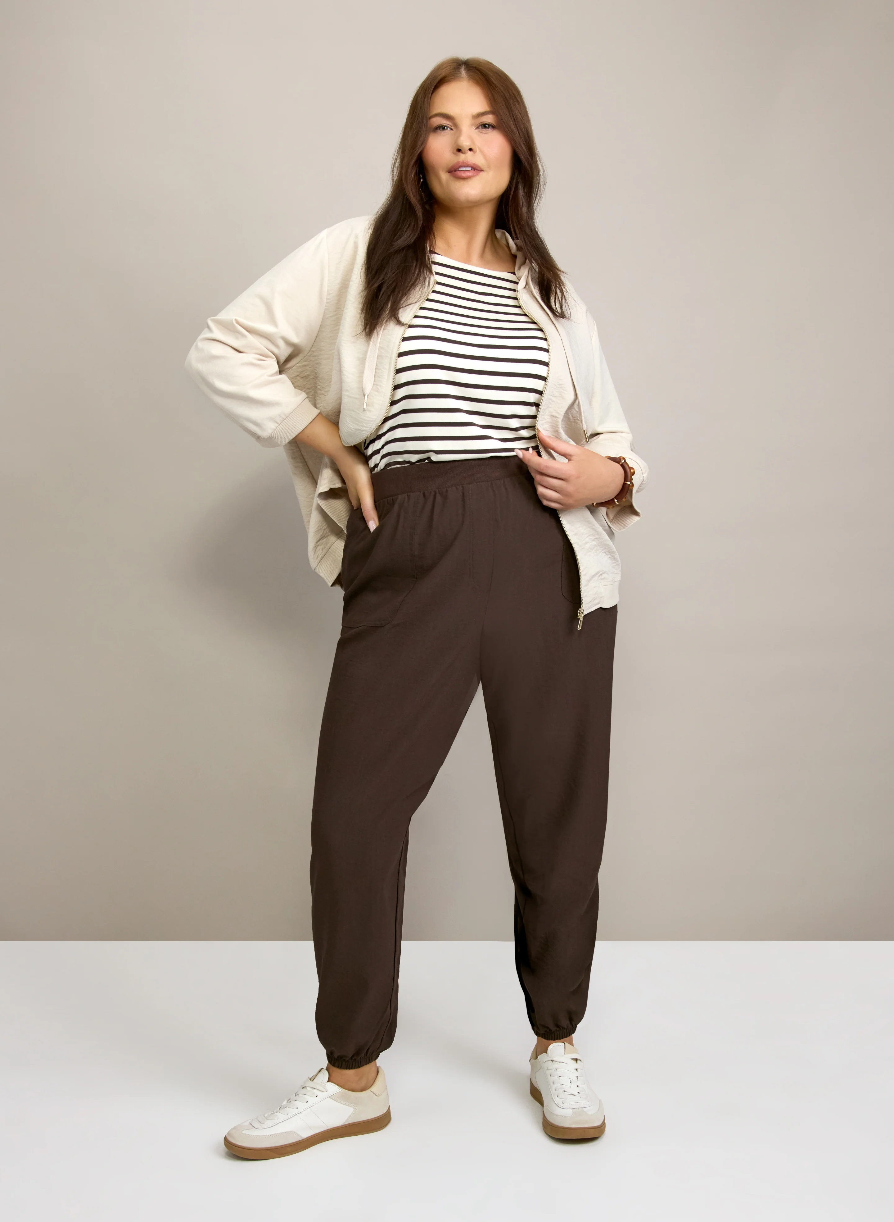 Zip-Up Hooded Top & Pull-On Jogger Pants