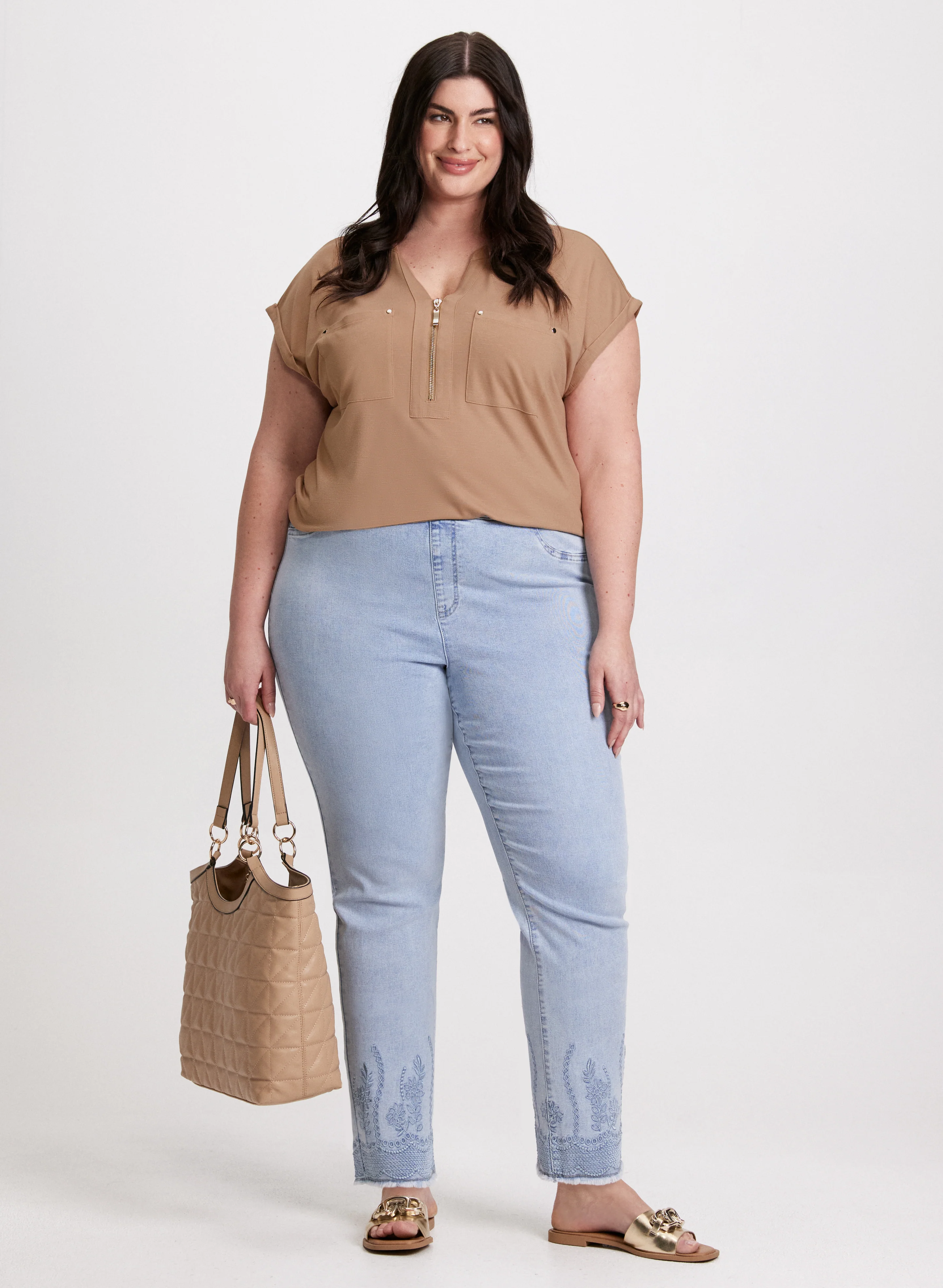 Zipper Neckline T-Shirt - Image 3