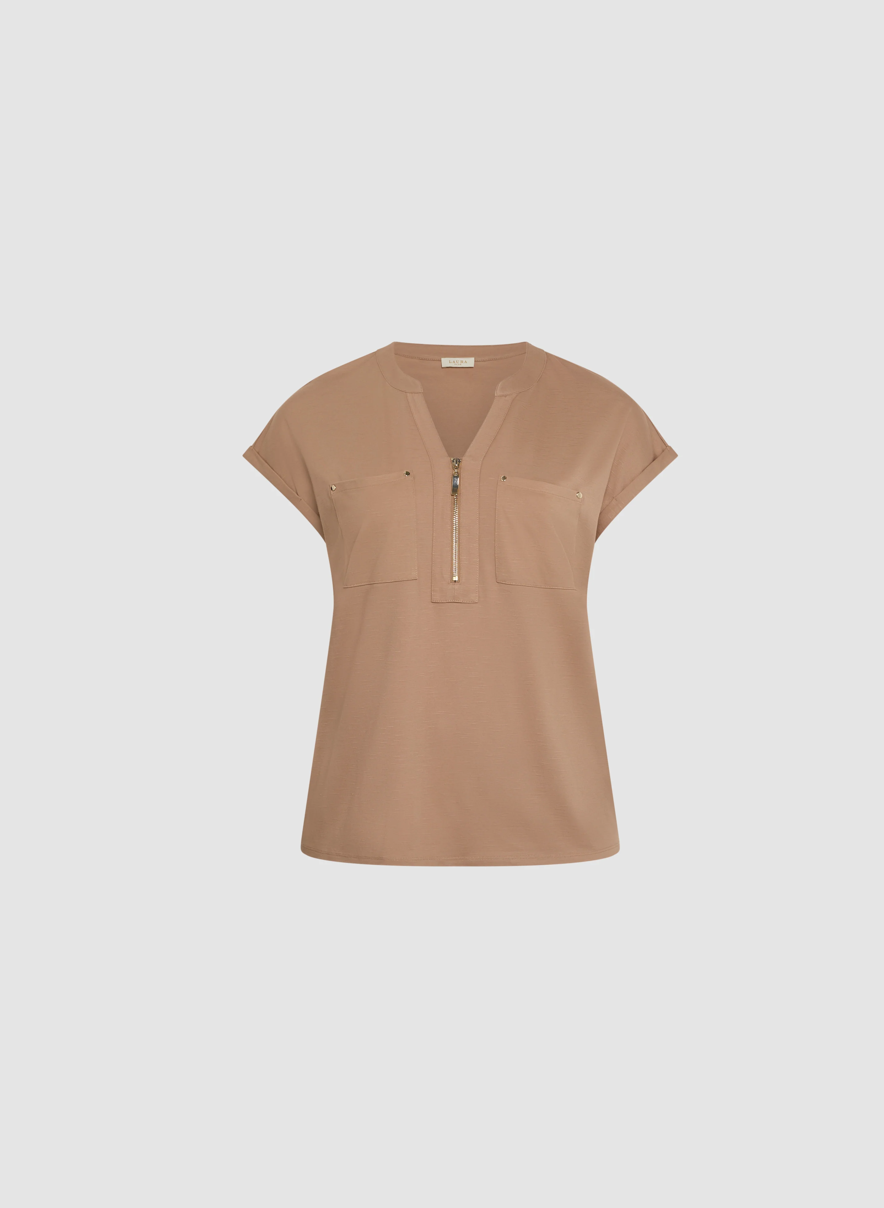 Zipper Neckline T-Shirt - Image 6